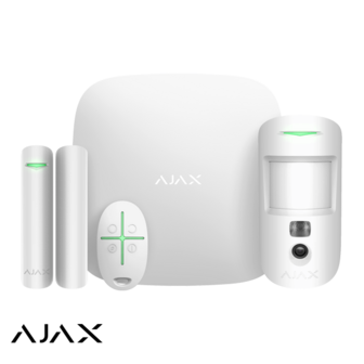 Ajax StarterKit Cam wit, Hub 2, MotionCam, DoorProtect, SpaceControl