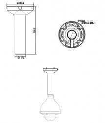 Dahua PFB300C Plafondbeugel t.b.v. PFA serie en speed Domes